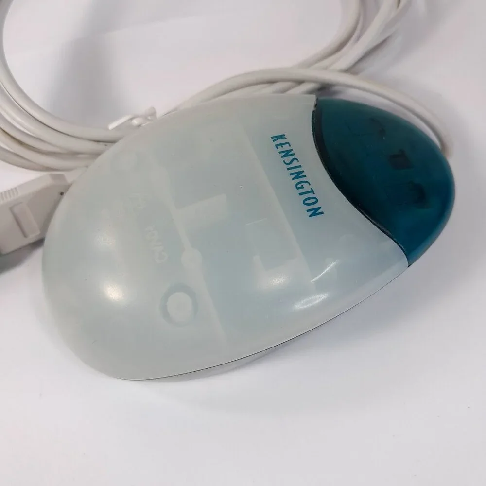 Vintage Kensington Mouse in a Box MAC USB‎ Green translucent clear #64470 wired
